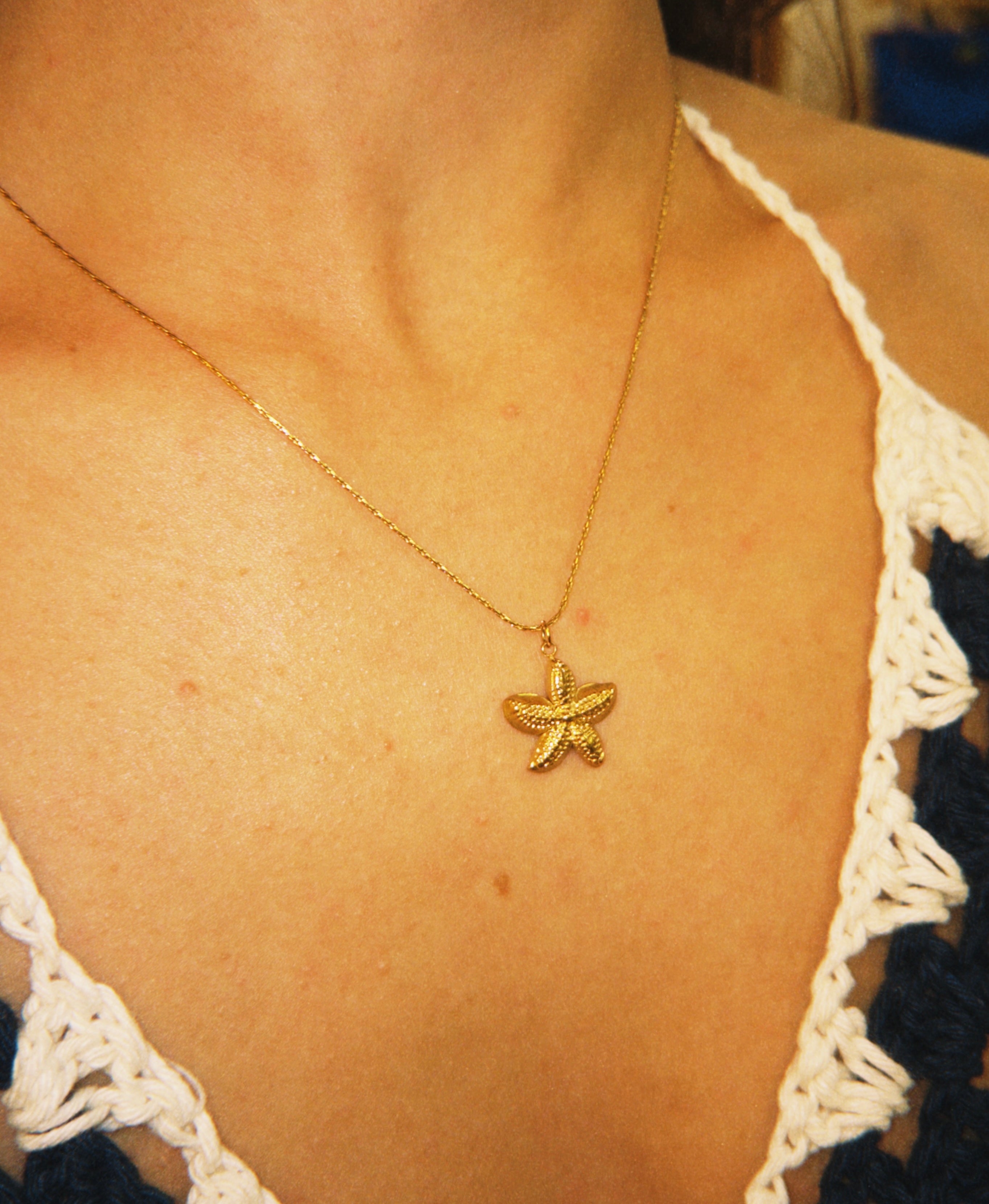 COLAR ESTRELA – Gold Plated Starfish Pendant Necklace