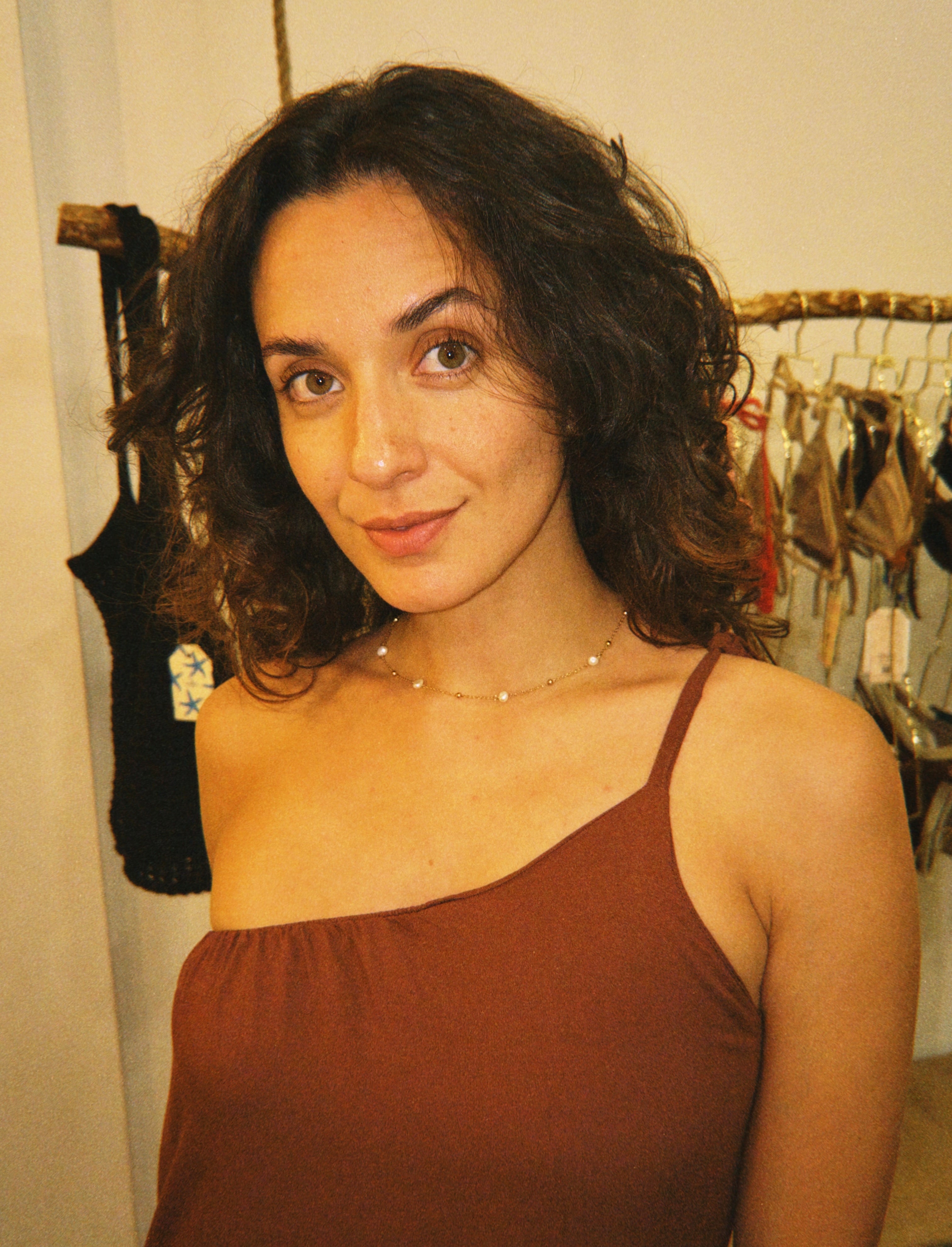 VESTIDO CACAU – Brown Maxi Dress in Twill Weave