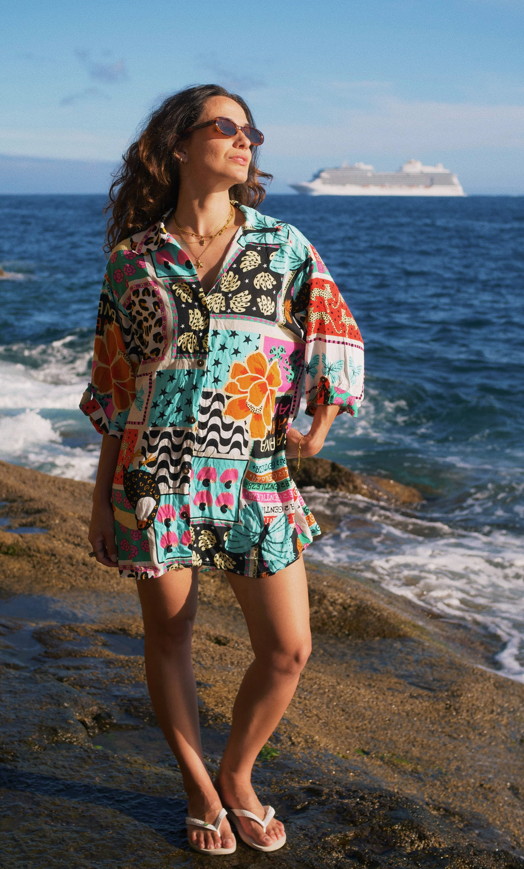 AURA CHEMISE – Fluid Viscose Beach Cover-Up