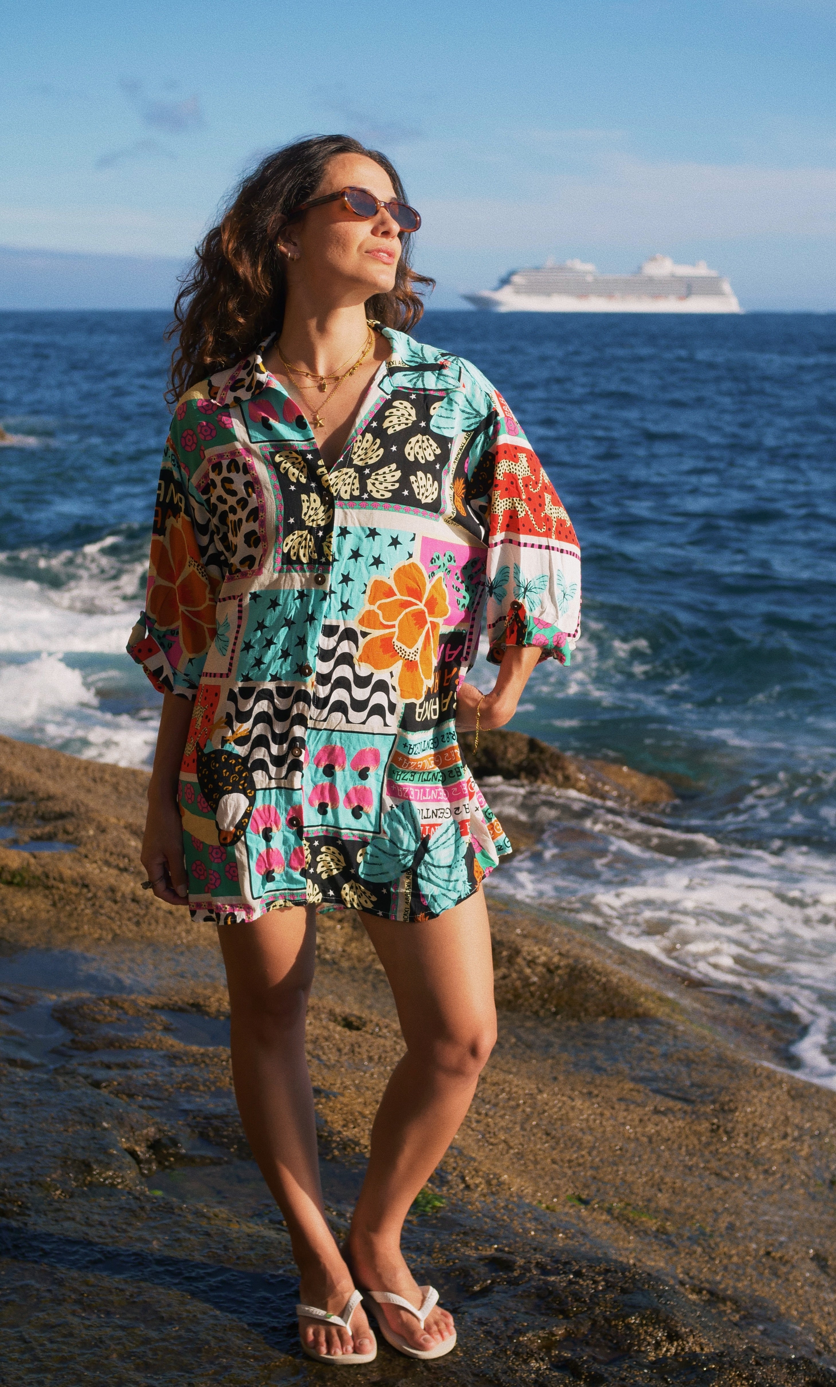 AURA CHEMISE – Fluid Viscose Beach Cover-Up