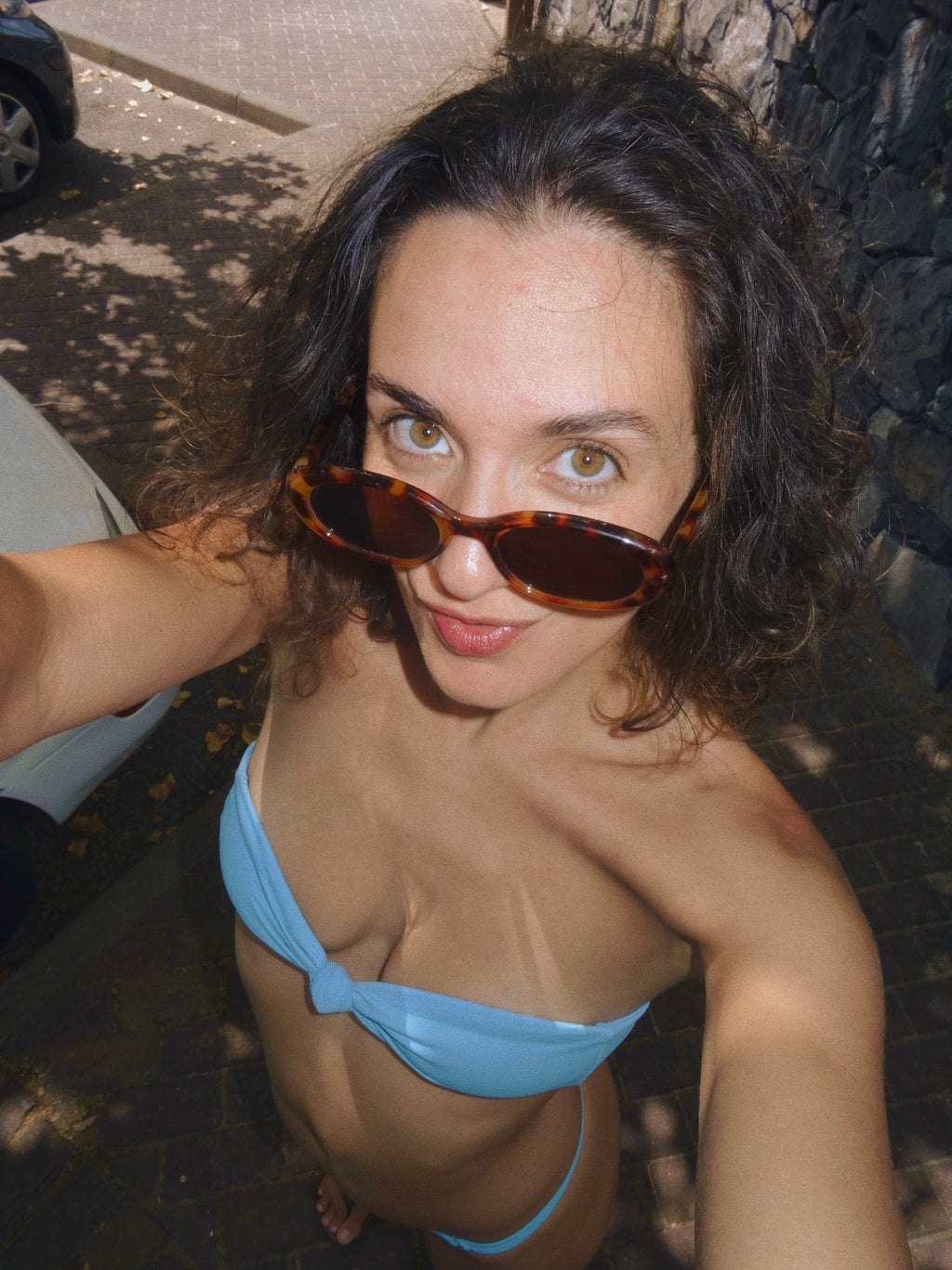 BIQUÍNI GARAJAU – Light Blue Strapless Bikini Set