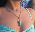 COLAR OCEANO – Premium 316 Stainless Steel & Turquoise Fish Charm