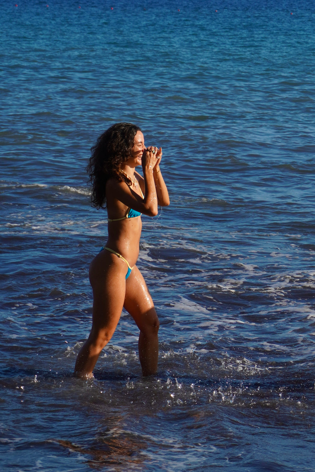 BIQUÍNI REIS MAGOS – Yellow & Blue Contrast Bikini Set