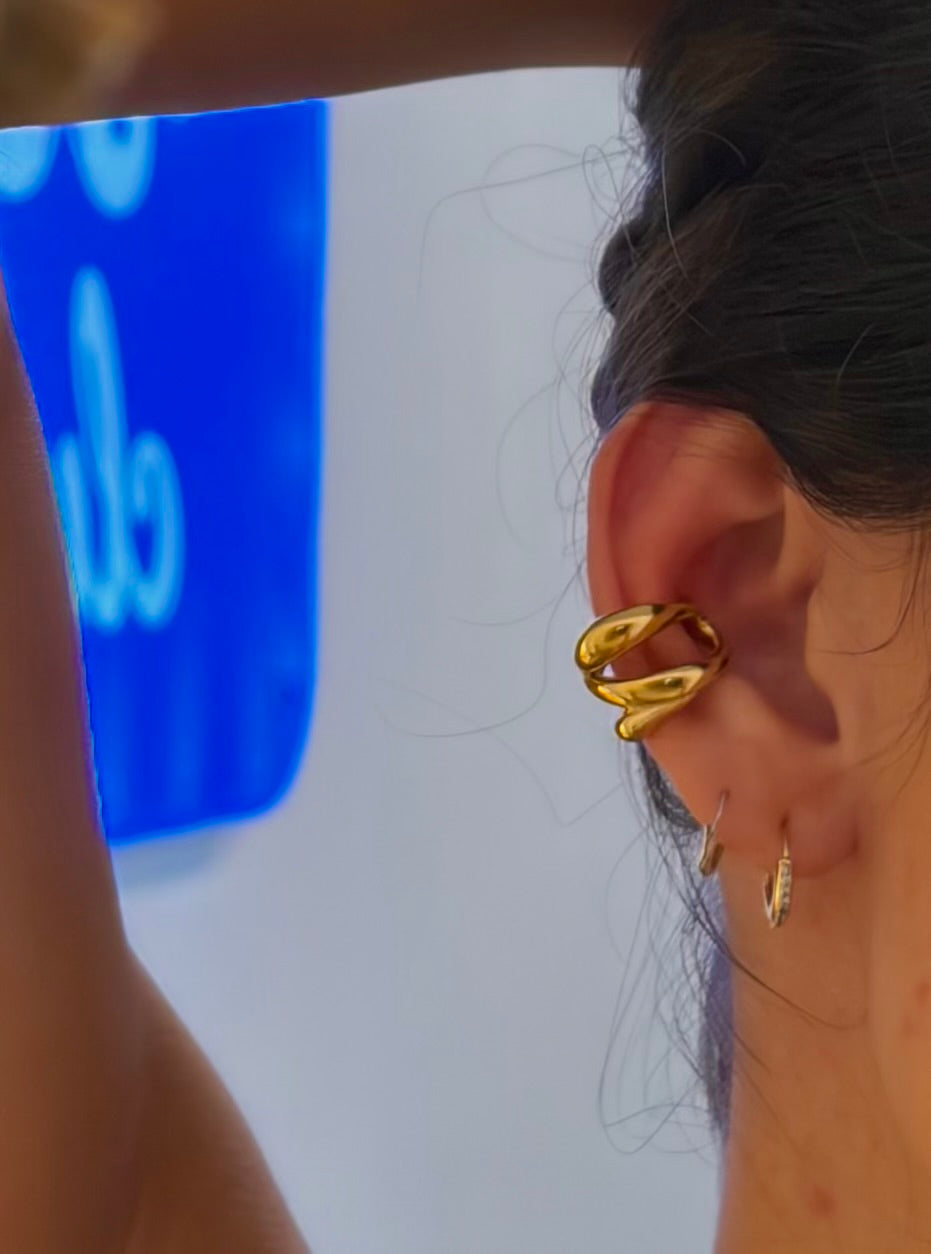 EAR CUFF TWIST – Double Line Ear Cuff (Gold & Silver)