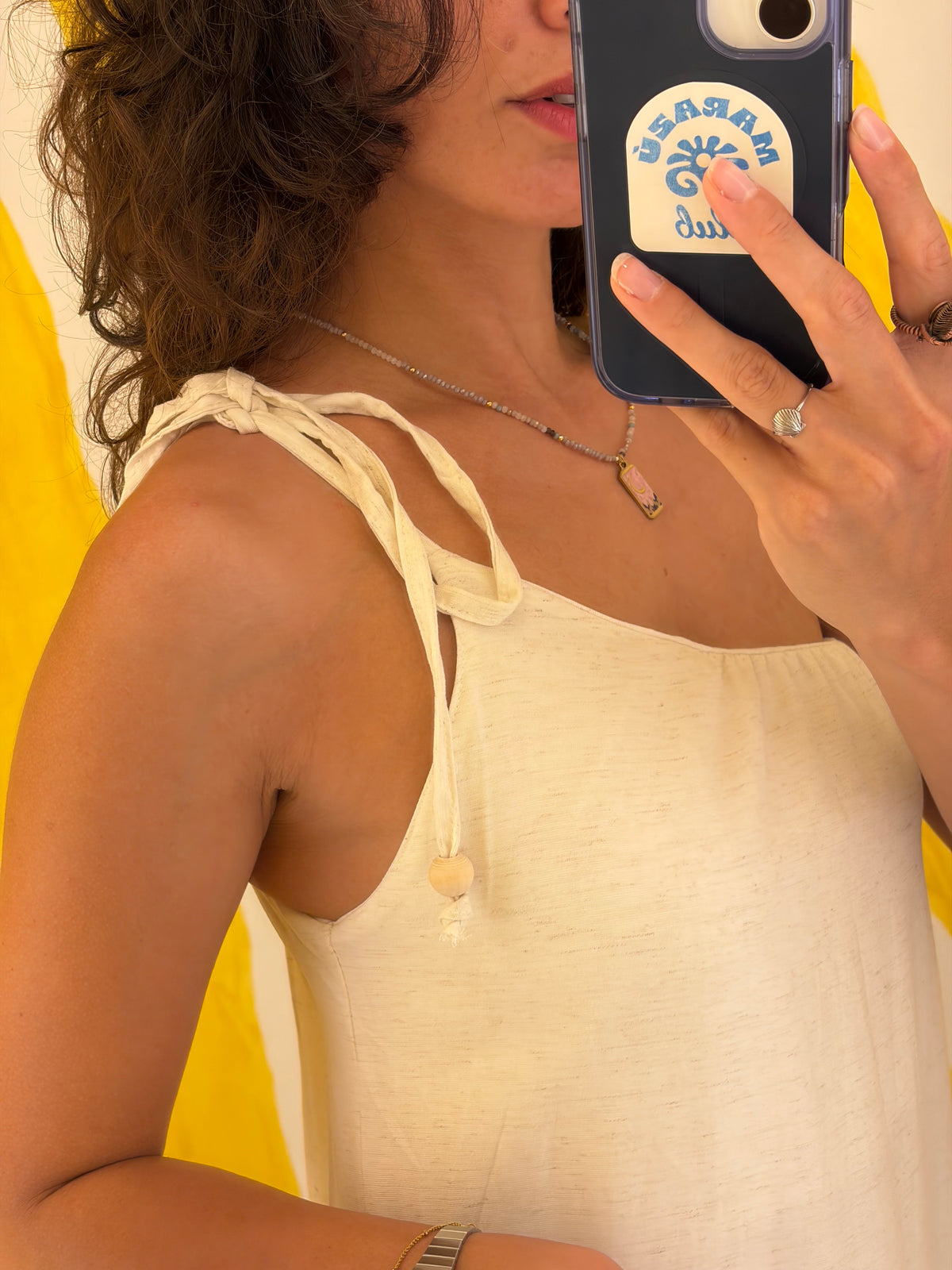 VESTIDO AREIA – One-Shoulder Twill Viscose Maxi Dress