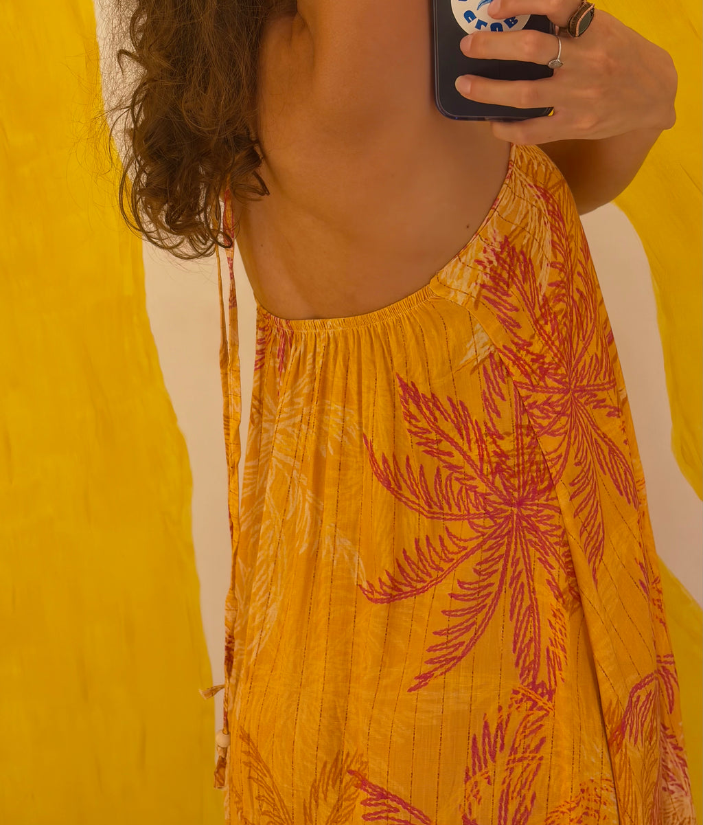 VESTIDO PALMEIRAS – Tropical Print Mini Dress