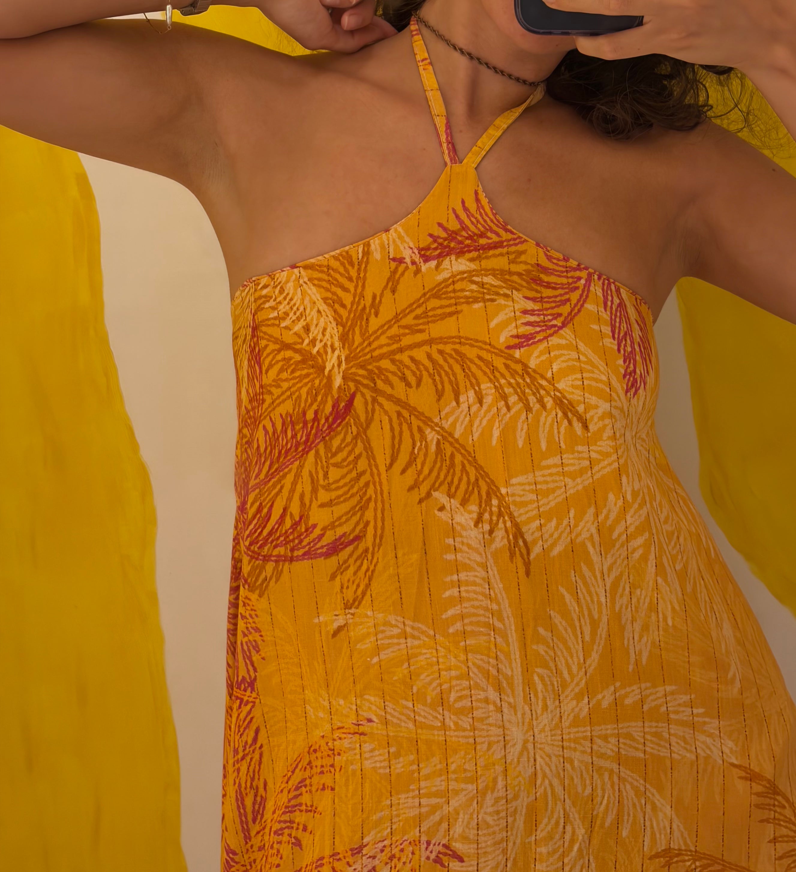 VESTIDO PALMEIRAS – Tropical Print Mini Dress